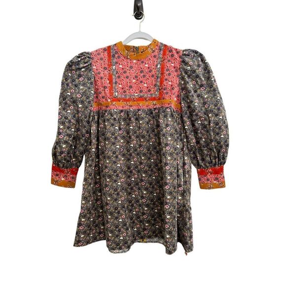 CeliaB Puff Sleeve Buckeye Tree Mini Dress Multicolor Women’s Size Large - Picture 1 of 10